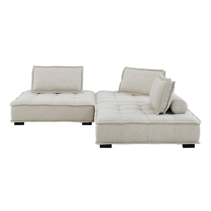 Saunter 3-Piece Tufted Fabric Fabric Sofa