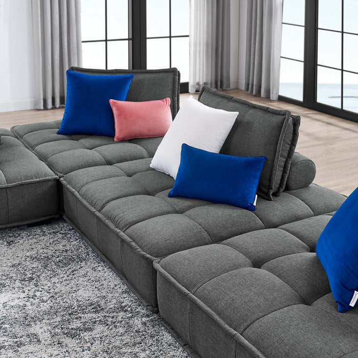 Saunter 4-Piece Tufted Fabric Fabric Sectional Sofa