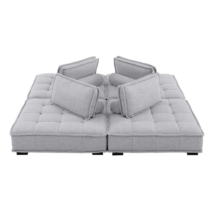 Saunter 4-Piece Tufted Fabric Fabric Sectional Sofa