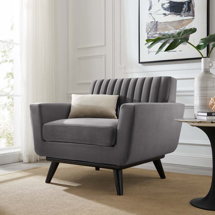 Engage Channel Tufted Performance Velvet Armchair