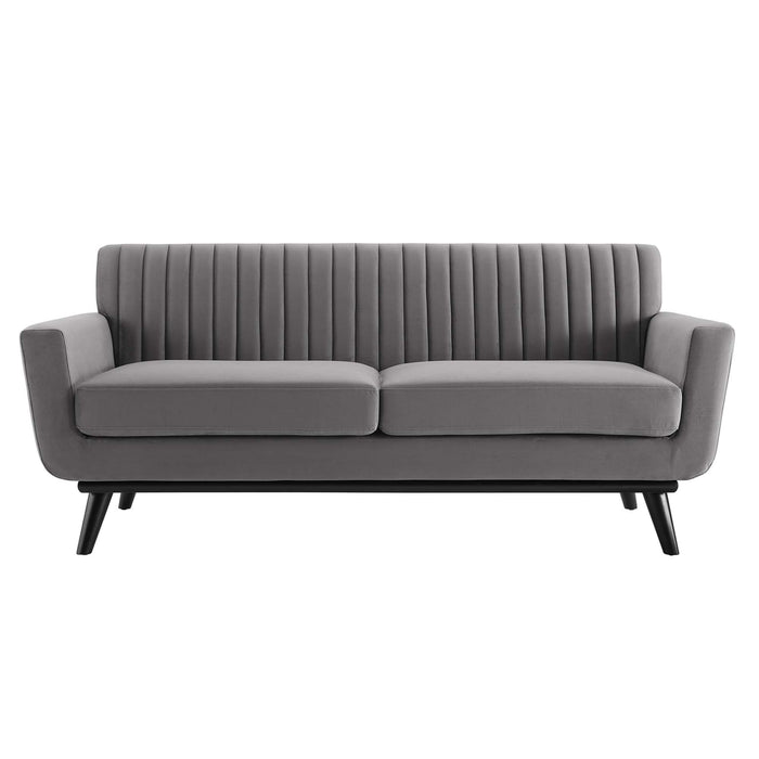 Engage Channel Tufted Performance Velvet Loveseat