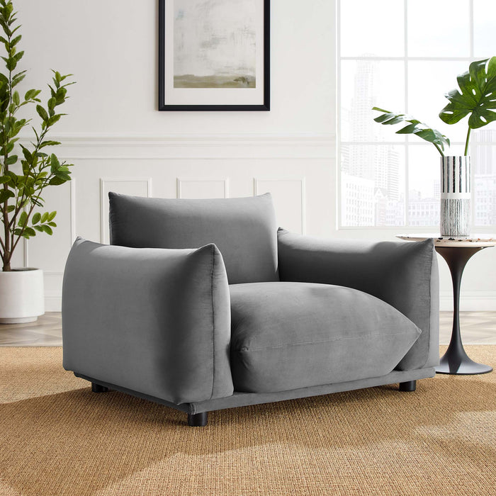 Copious Performance Velvet Armchair