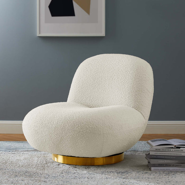 Kindred Boucle Upholstered Swivel Chair