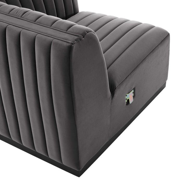 Conjure Channel Tufted Performance Velvet Right-Arm Chair