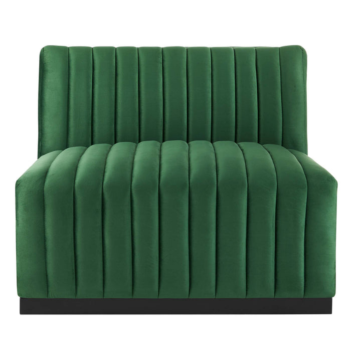 Conjure Channel Tufted Performance Velvet Armless Chair