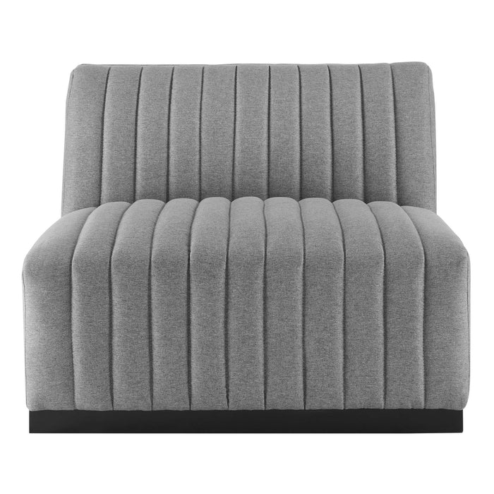 Conjure Channel Tufted Upholstered Fabric Armless Chair