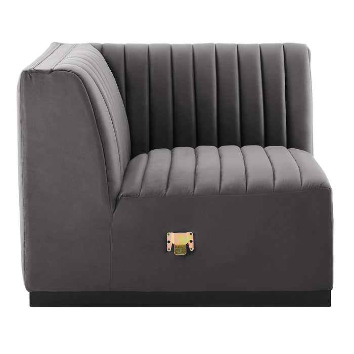 Conjure Channel Tufted Performance Velvet Left Corner Chair