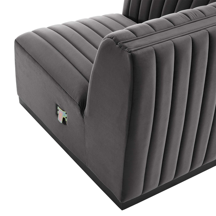 Conjure Channel Tufted Performance Velvet Left Corner Chair