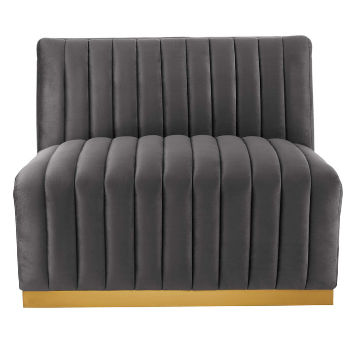 Conjure Channel Tufted Performance Velvet Armless Chair