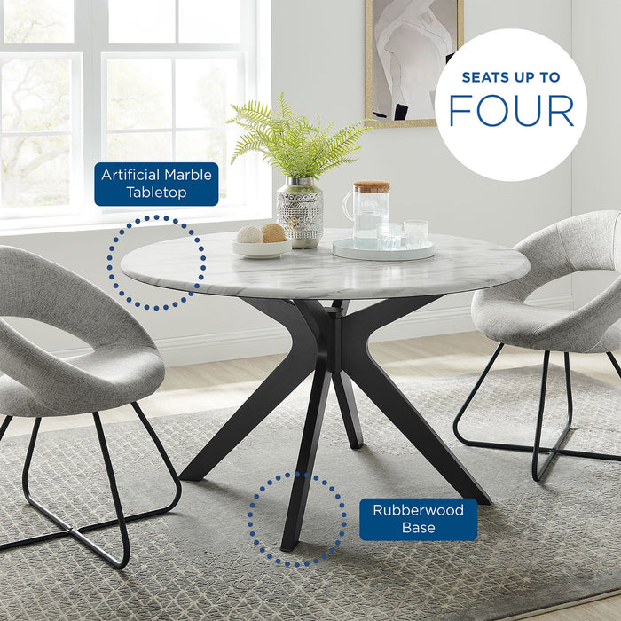 Traverse 50" Round Performance Artificial Marble Dining Table