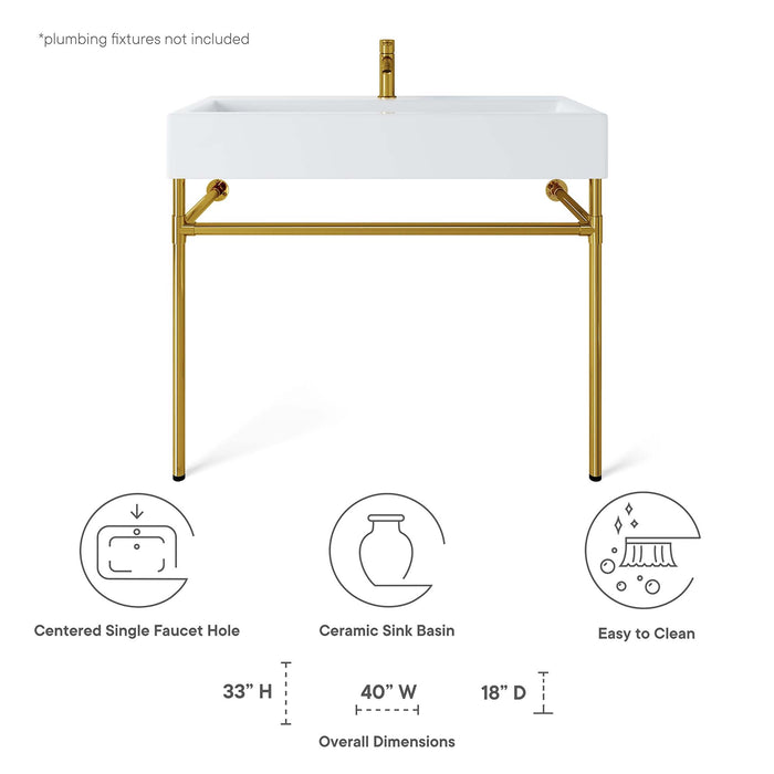 Redeem Wall-Mount Bathroom Vanity Basin Included