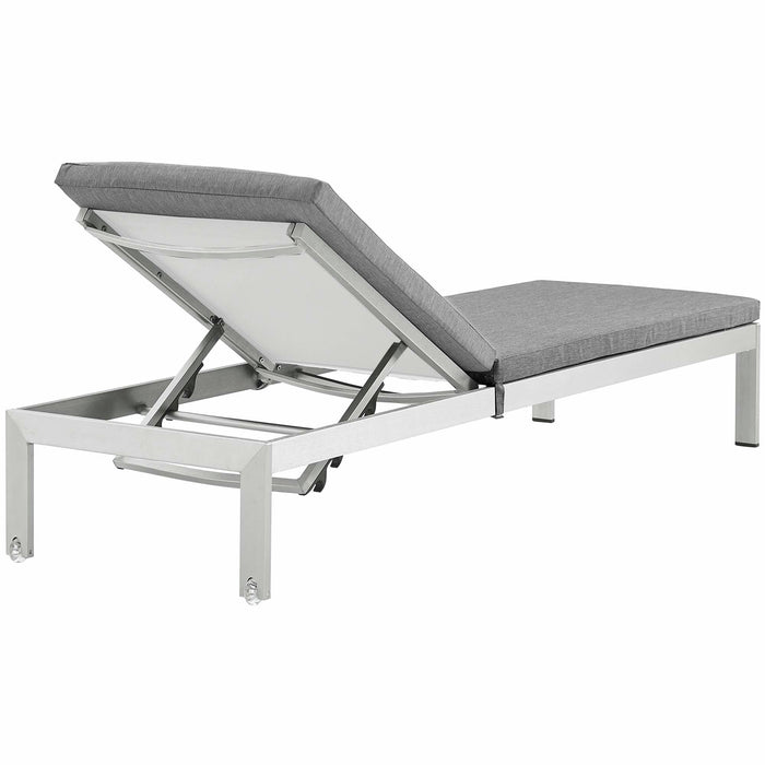 Shore Outdoor Patio Aluminum Chaise with Cushions