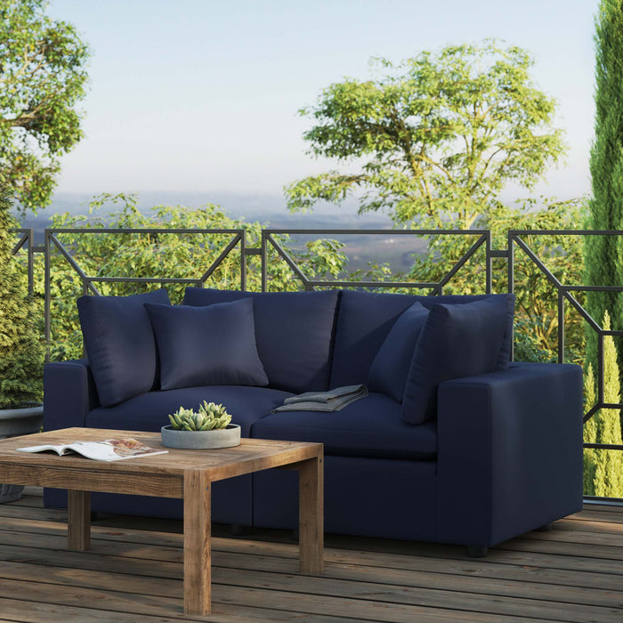 Commix Overstuffed Outdoor Patio Loveseat