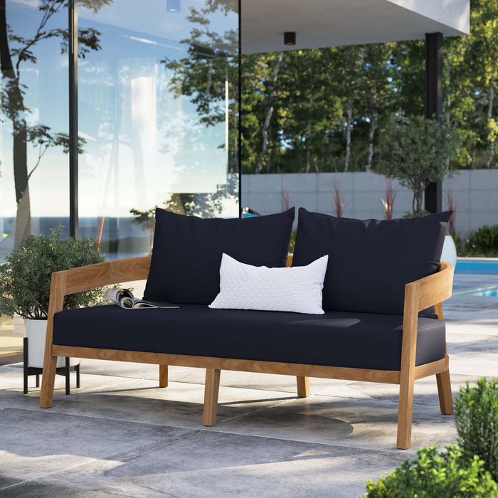 Brisbane Teak Wood Outdoor Patio Loveseat