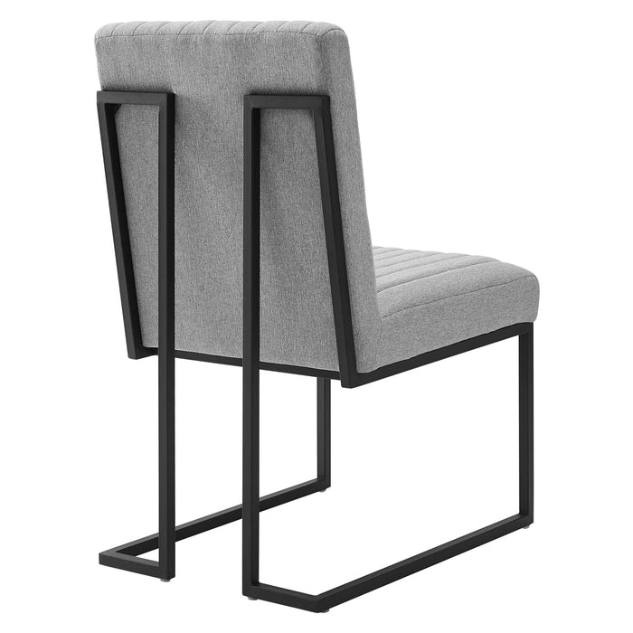 Indulge Channel Tufted Fabric Dining Chairs - Set of 2