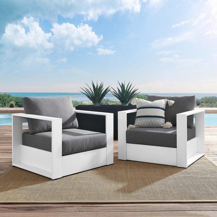 Tahoe Outdoor Patio Powder-Coated Aluminum 2-Piece Armchair Set