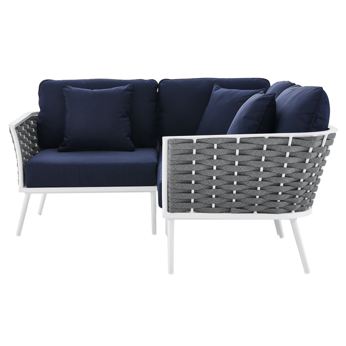 Stance Outdoor Patio Aluminum Small Sectional Sofa