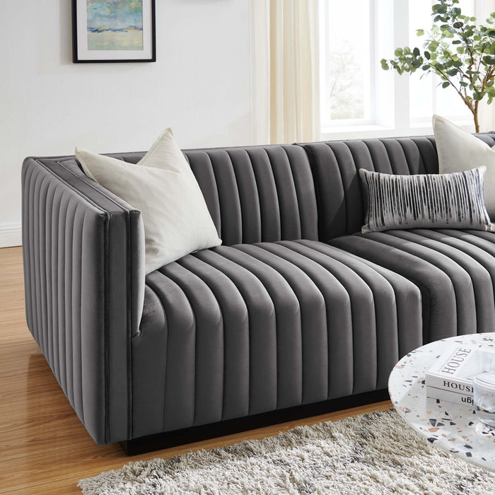 Conjure Channel Tufted Performance Velvet Loveseat