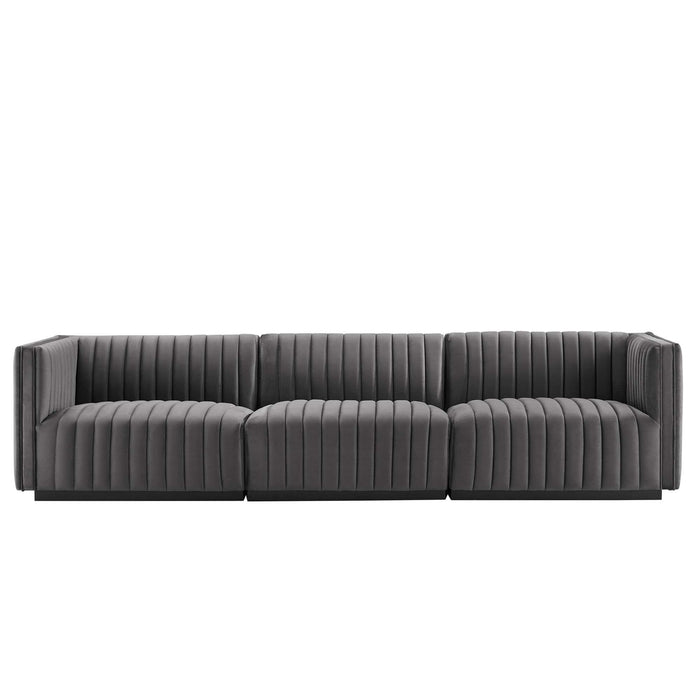 Conjure Channel Tufted Performance Velvet Sofa