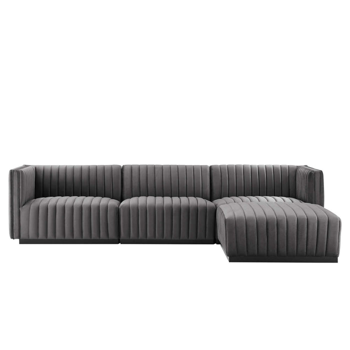 Conjure Channel Tufted Performance Velvet 4-Piece Sectional