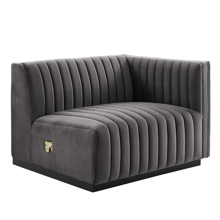 Conjure Channel Tufted Performance Velvet 4-Piece Sofa