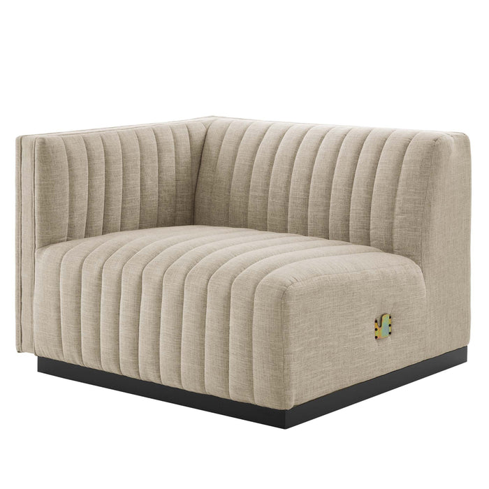 Conjure Channel Tufted Upholstered Fabric Loveseat