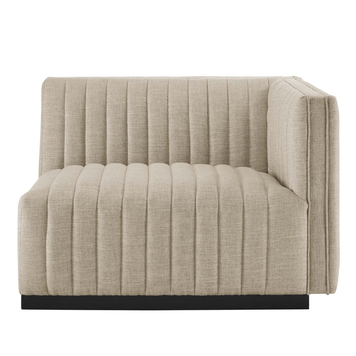 Conjure 4-Piece Channel Tufted Upholstered Fabric L-Shaped Sectional