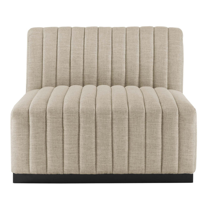 Conjure 4-Piece Channel Tufted Upholstered Fabric L-Shaped Sectional