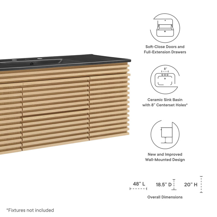 Render 48" Wall-Mount Bathroom Vanity Basin Included