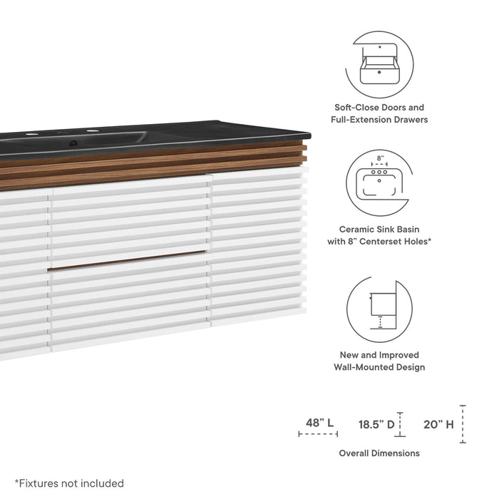 Render 48" Wall-Mount Bathroom Vanity Basin Included