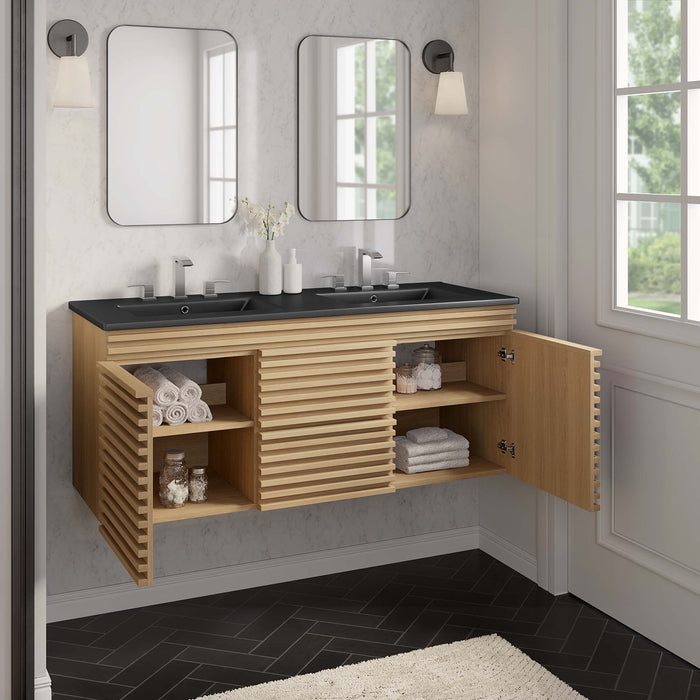 Render 48" Wall-Mount Bathroom Vanity Basin Included