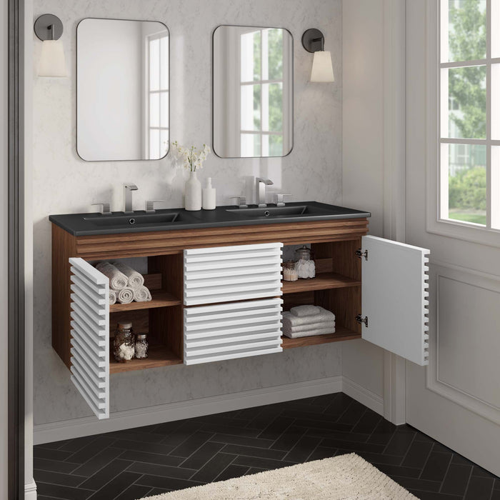 Render 48" Wall-Mount Bathroom Vanity Basin Included