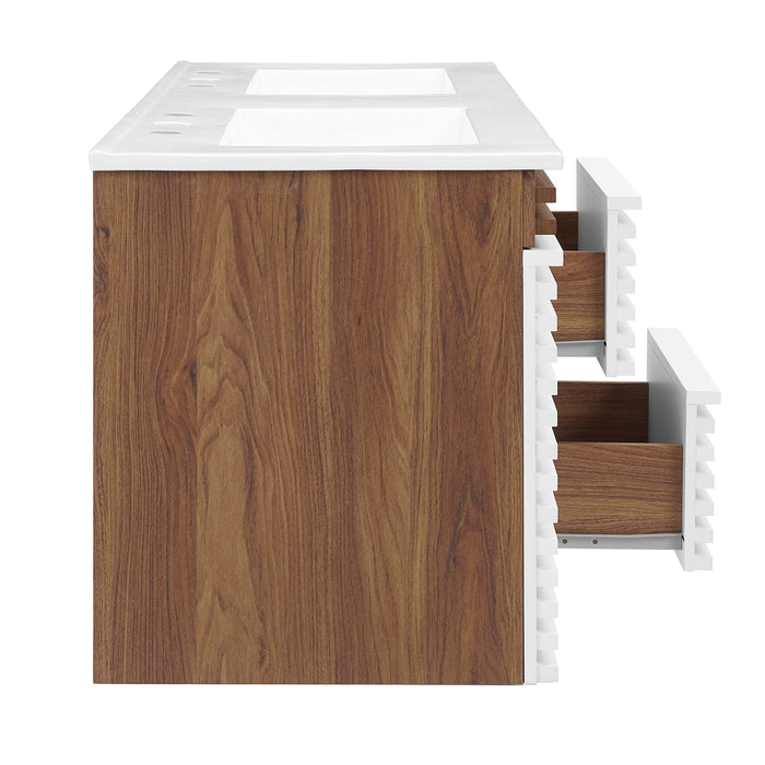 Render 48" Wall-Mount Bathroom Vanity Basin Included