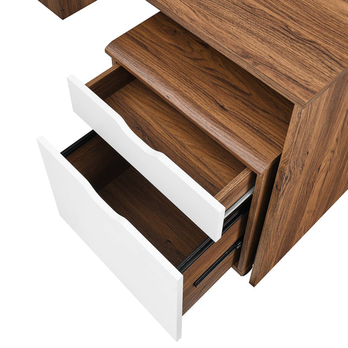 Envision Wood Desk and File Cabinet Set