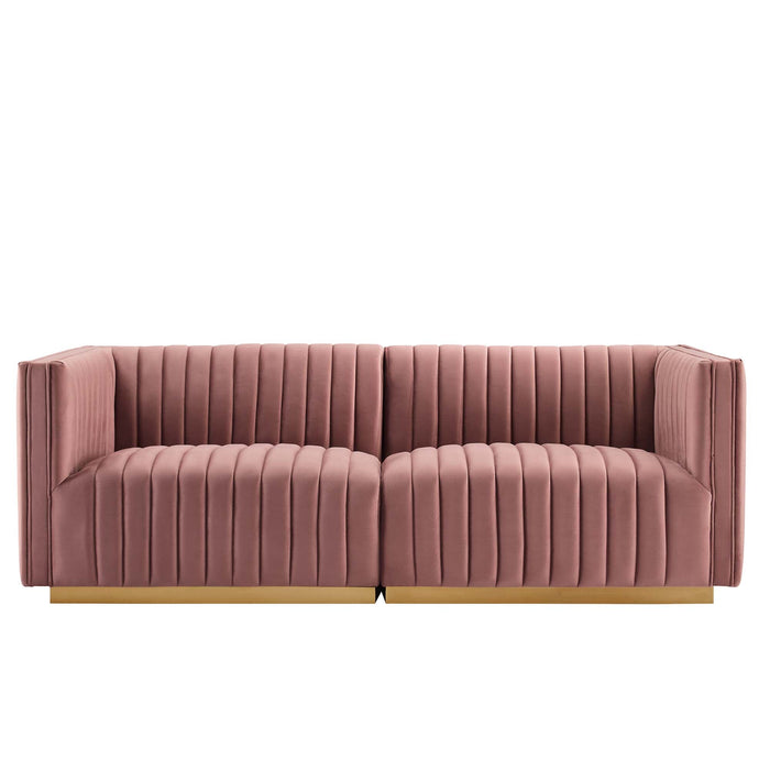 Conjure Channel Tufted Performance Velvet Loveseat