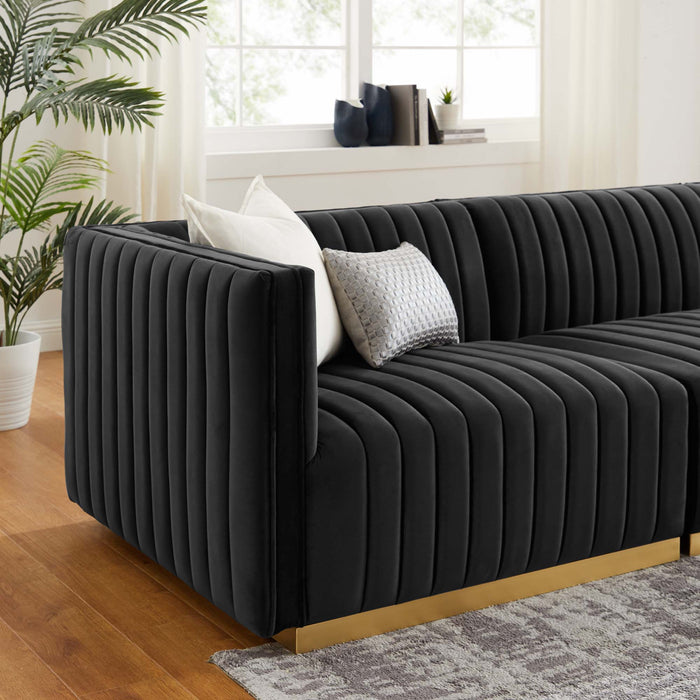 Conjure Channel Tufted Performance Velvet Sofa