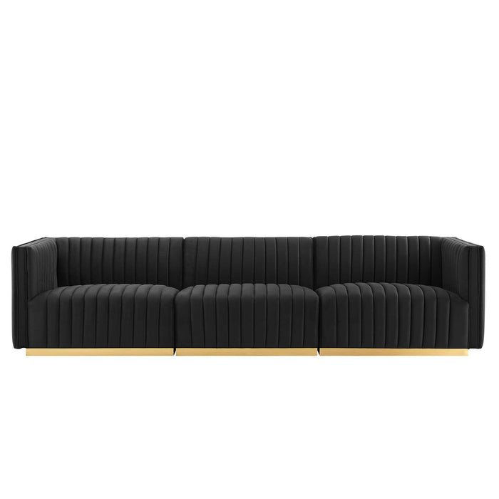 Conjure Channel Tufted Performance Velvet Sofa