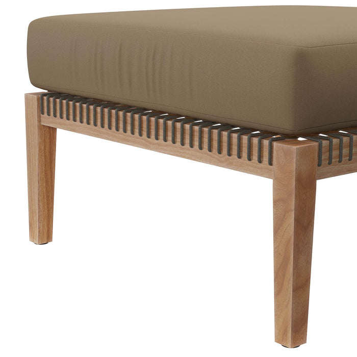 Clearwater Outdoor Patio Teak Wood Ottoman