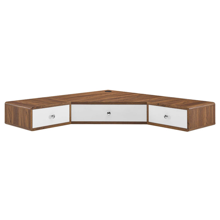 Transmit 47" Wall Mount Corner Walnut Office Desk