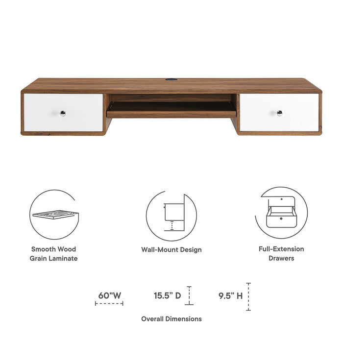 Transmit 60" Wall Mount Wood Office Desk