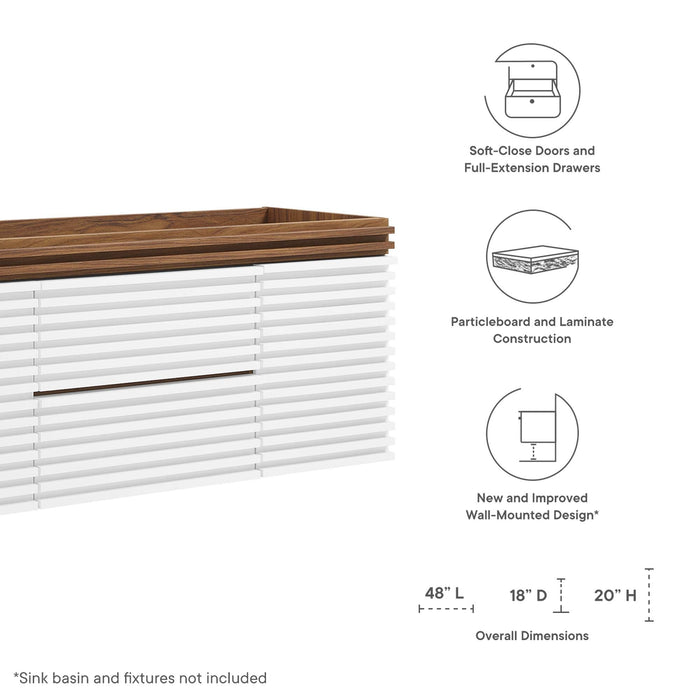 Render 48" Wall-Mount Bathroom Cabinet Basin Not Included