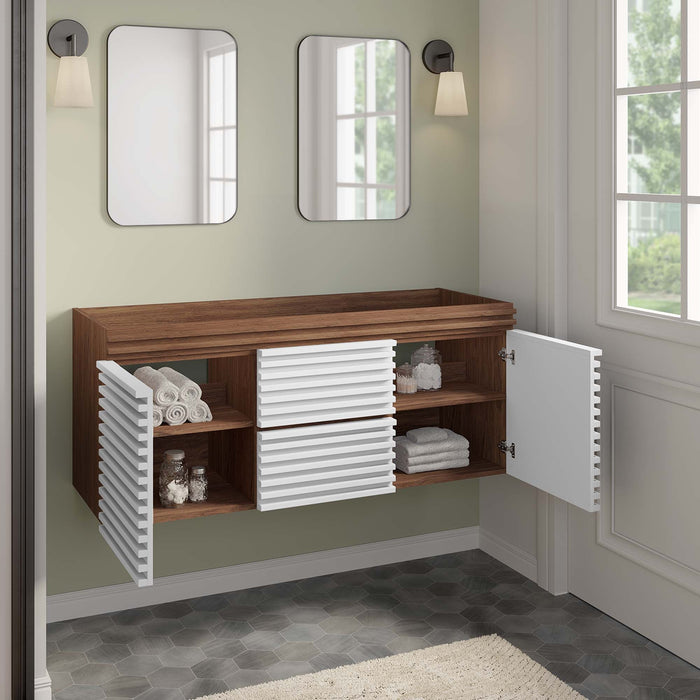 Render 48" Wall-Mount Bathroom Cabinet Basin Not Included