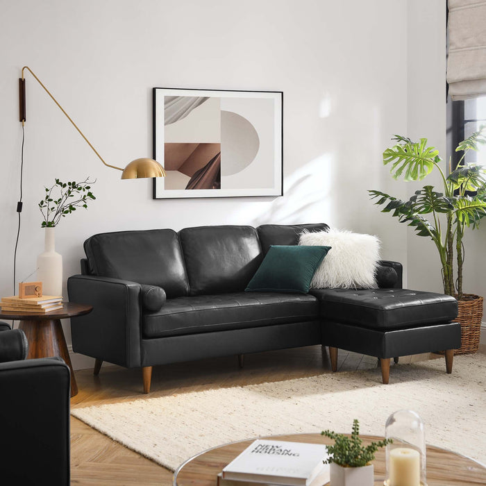 Valour 78" Leather Apartment Sectional Sofa