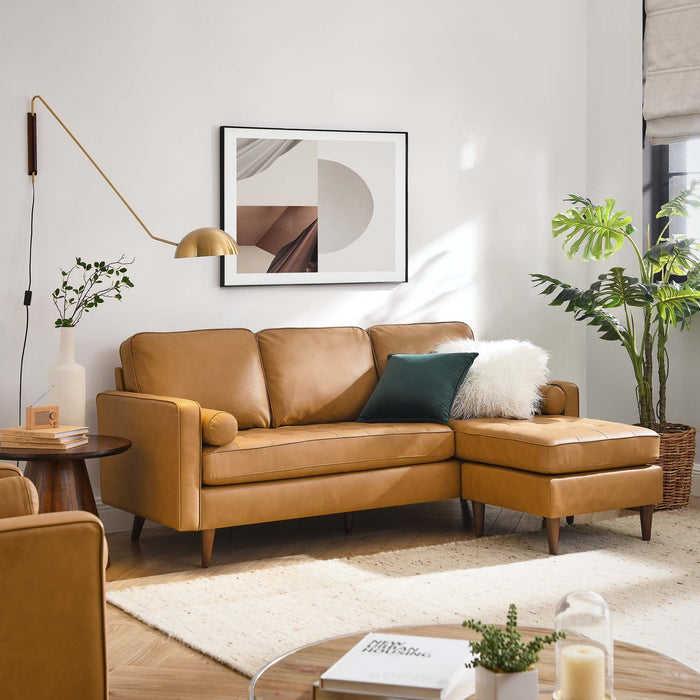 Valour 78" Leather Apartment Sectional Sofa