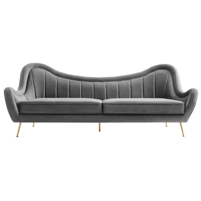 Cheshire Channel Tufted Performance Velvet Sofa