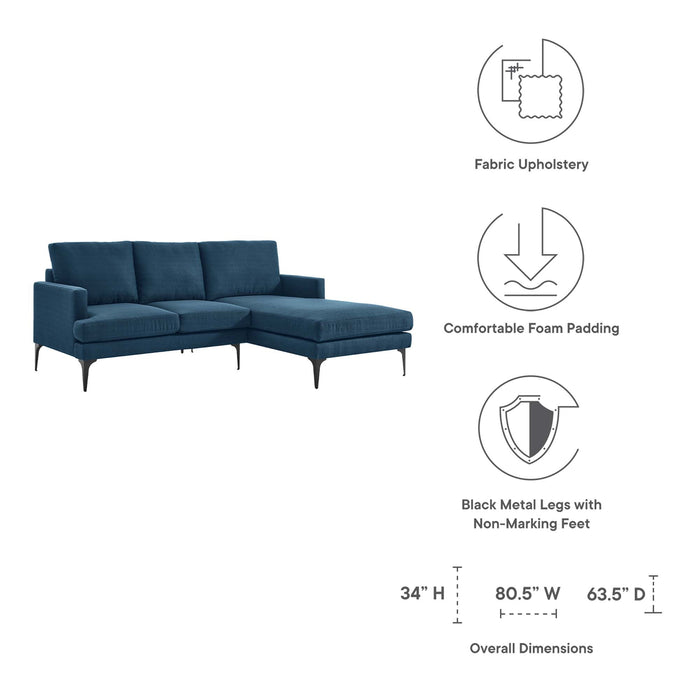 Evermore Right-Facing Upholstered Fabric Sectional Sofa