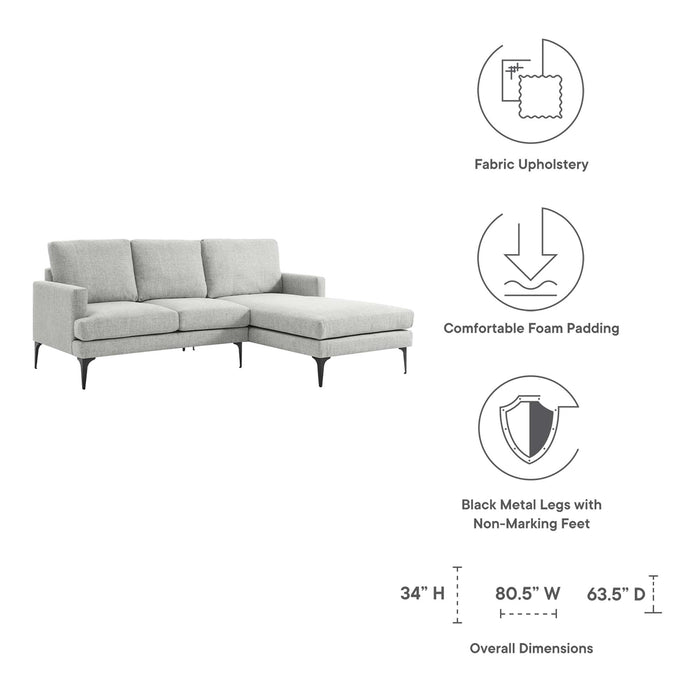 Evermore Right-Facing Upholstered Fabric Sectional Sofa