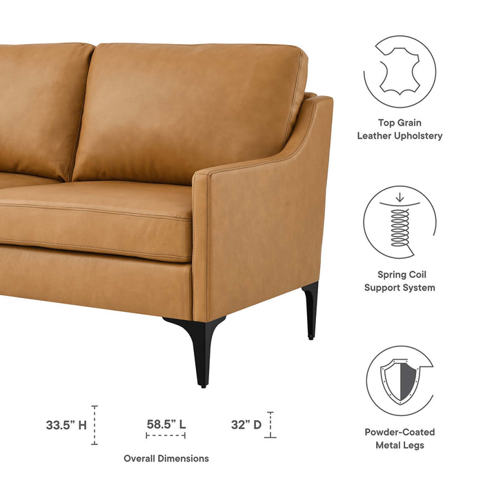 Corland Leather Loveseat