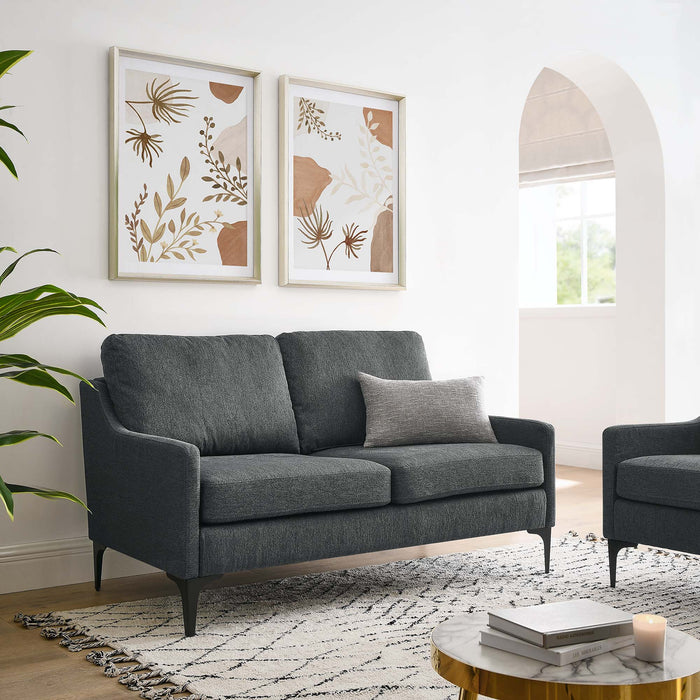 Corland Upholstered Fabric Loveseat