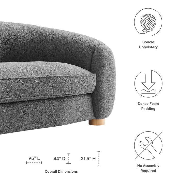 Abundant Boucle Upholstered Fabric Sofa